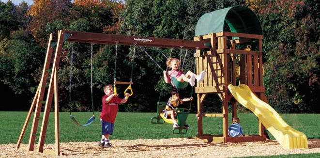 newport wooden swing set